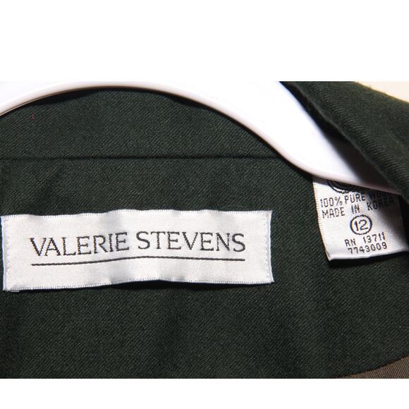 Vintage Valerie Stevens Green Long Wool Blazer Size 12 Double Breasted - Picture 5 of 10
